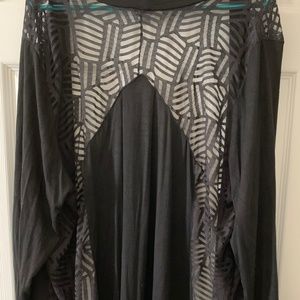 Lace back knit cardigan